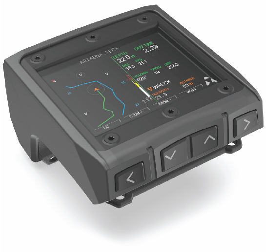 Underwater navigation system for divers. Dive computer with compass.